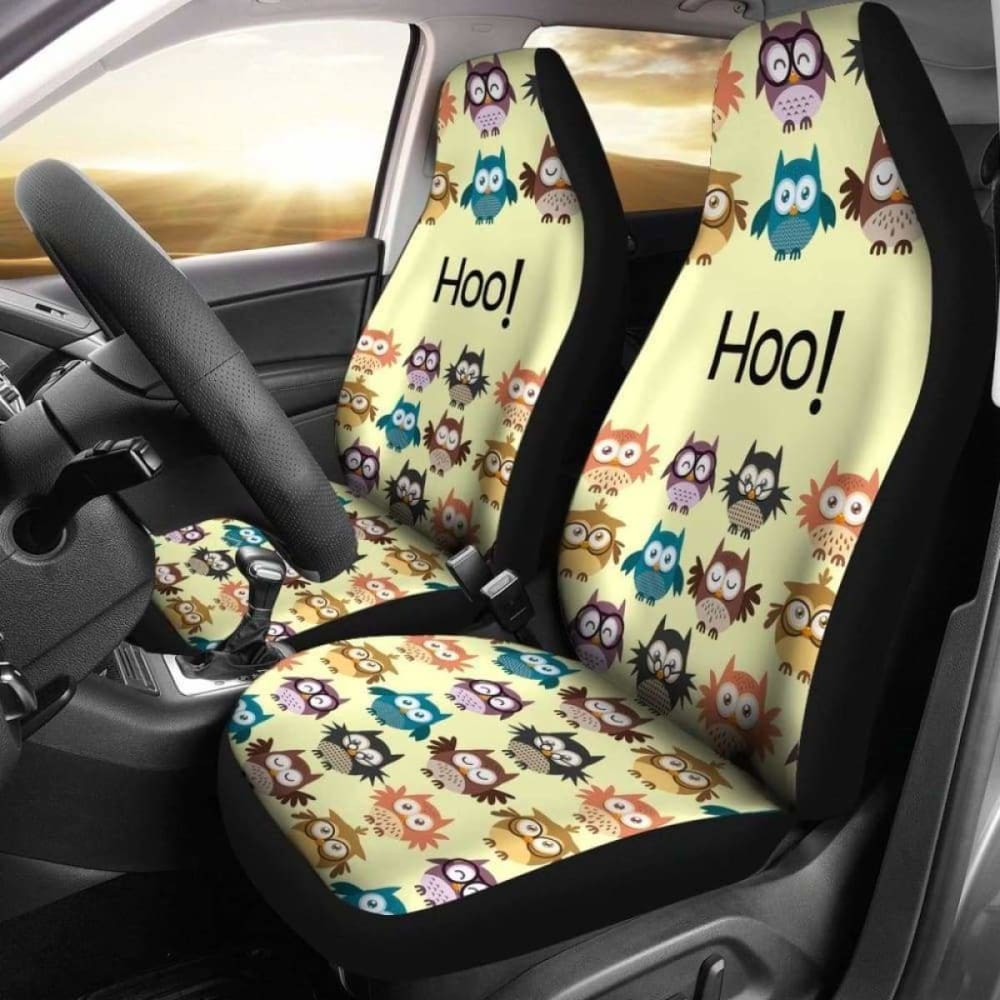 Owls Cute Car Seat Covers Yellow 174716