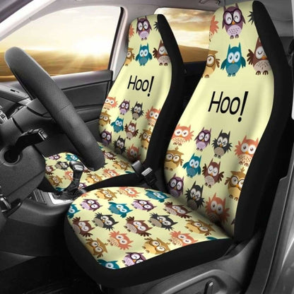 Owls Cute Car Seat Covers Yellow 174716