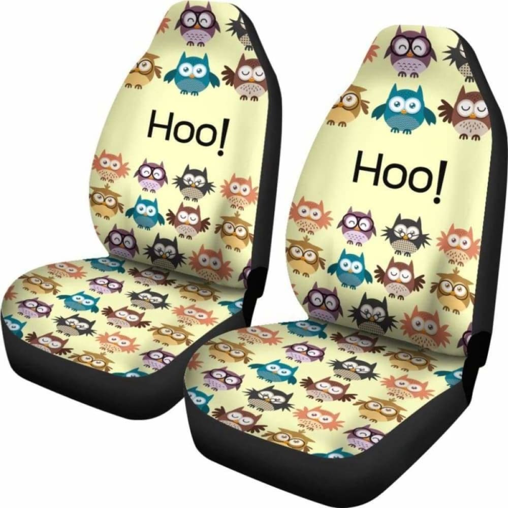 Owls Cute Car Seat Covers Yellow 174716