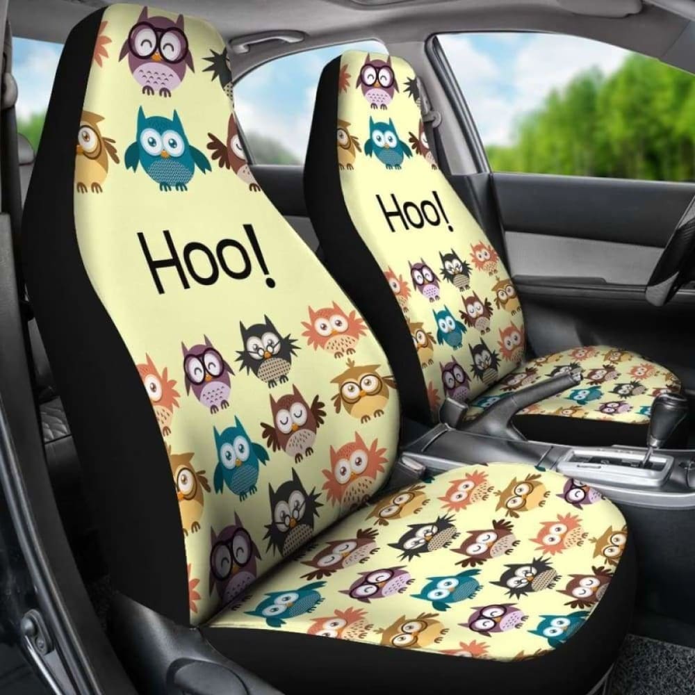 Owls Cute Car Seat Covers Yellow 174716
