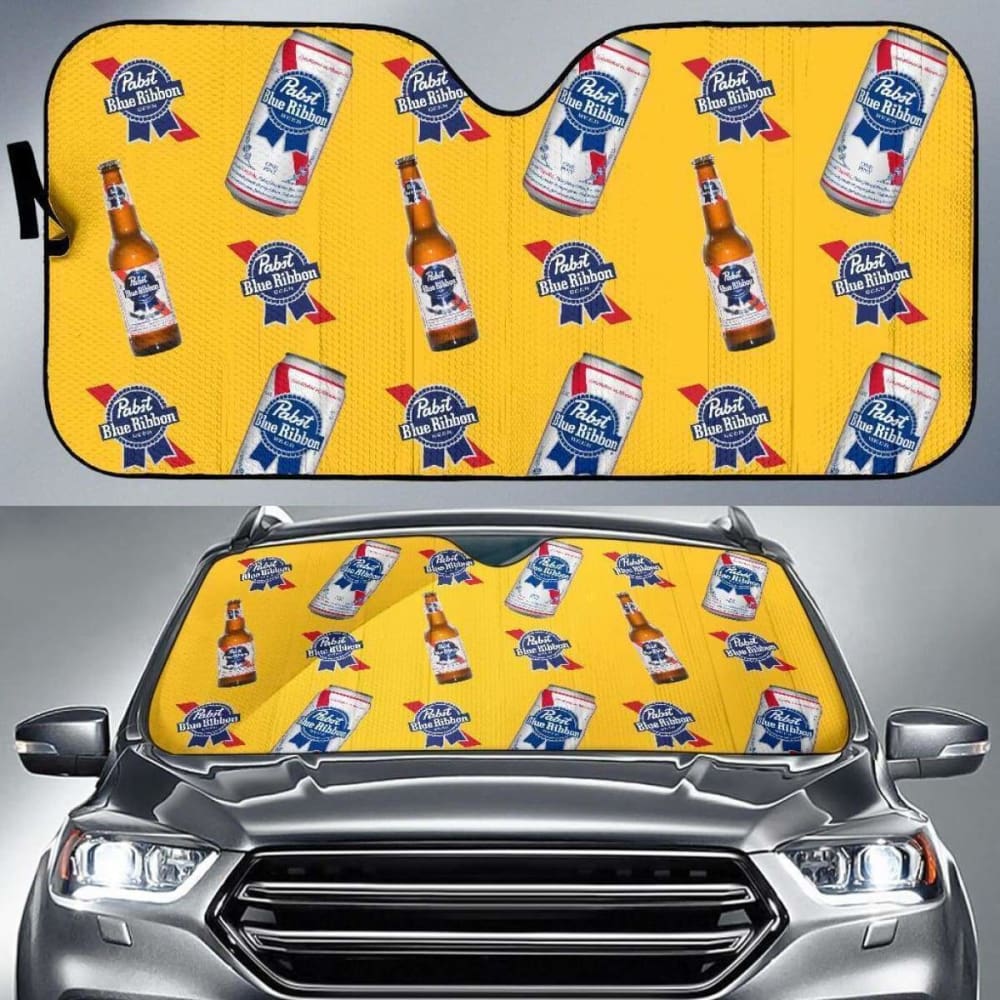 Pabst Blue Ribbon Car Sun Shade Auto Sun Visor For Beer Lover 102507 - YourCarButBetter