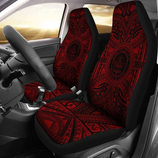 Palau Car Seat Cover - Palau Coat Of Arms Polynesian Red Black 105905 - YourCarButBetter