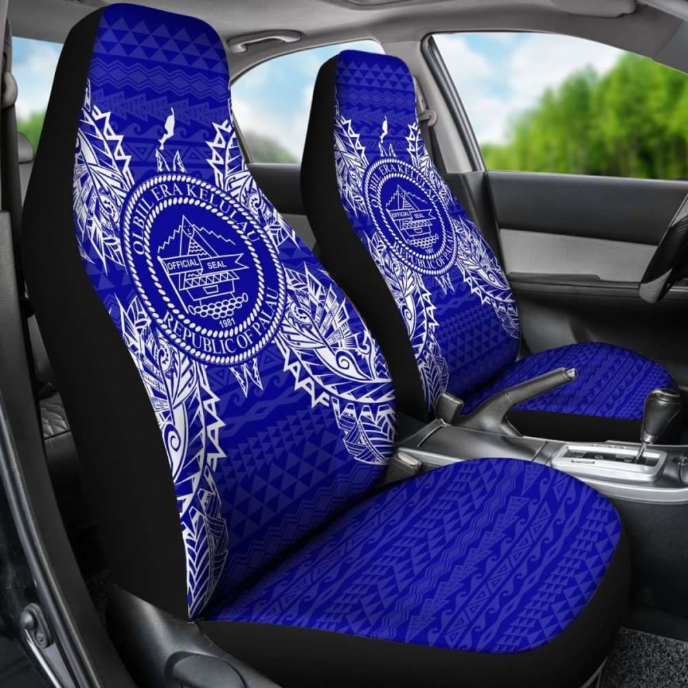 Palau Car Seat Cover - Palau Seal Map Blue - 105905 - YourCarButBetter