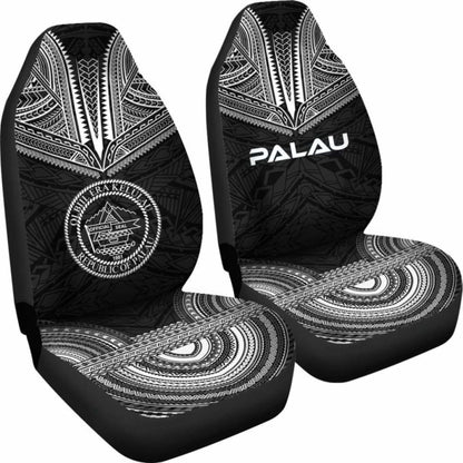 Palau Car Seat Cover - Palau Seal Polynesian Chief Tattoo Black Version - 10 174914 - YourCarButBetter
