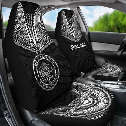 Palau Car Seat Cover - Palau Seal Polynesian Chief Tattoo Black Version - 10 174914 - YourCarButBetter
