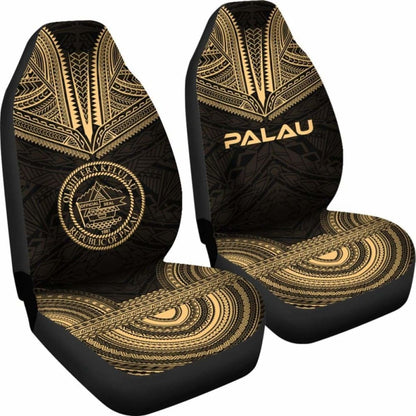 Palau Car Seat Cover - Palau Seal Polynesian Chief Tattoo Gold Version - 10 174914 - YourCarButBetter