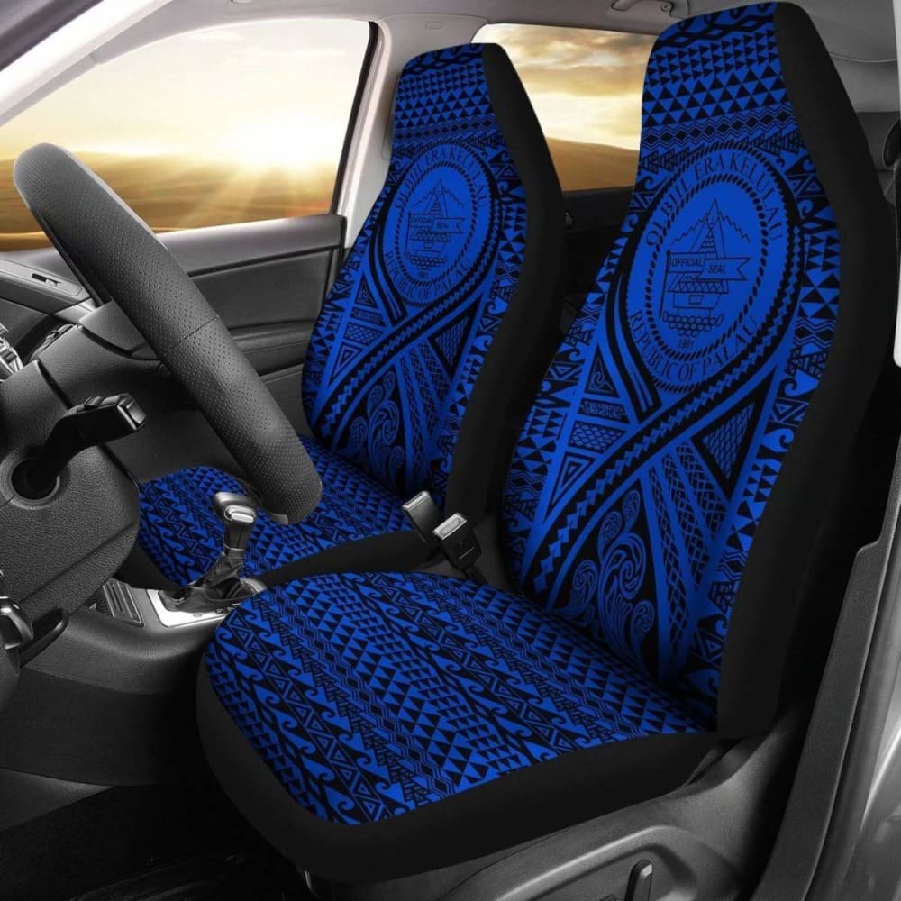 Palau Car Seat Cover - Palau Seal Polynesian Tattoo Blue - 9 174914 - YourCarButBetter