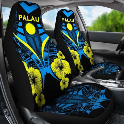 Palau Car Seat Covers - Palau Flag Hibiscus Polynesian Tattoo - 232125 - YourCarButBetter
