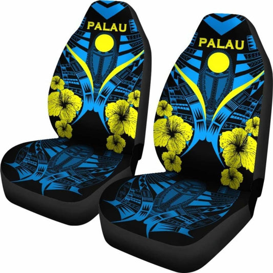 Palau Car Seat Covers - Palau Flag Hibiscus Polynesian Tattoo - 232125 - YourCarButBetter