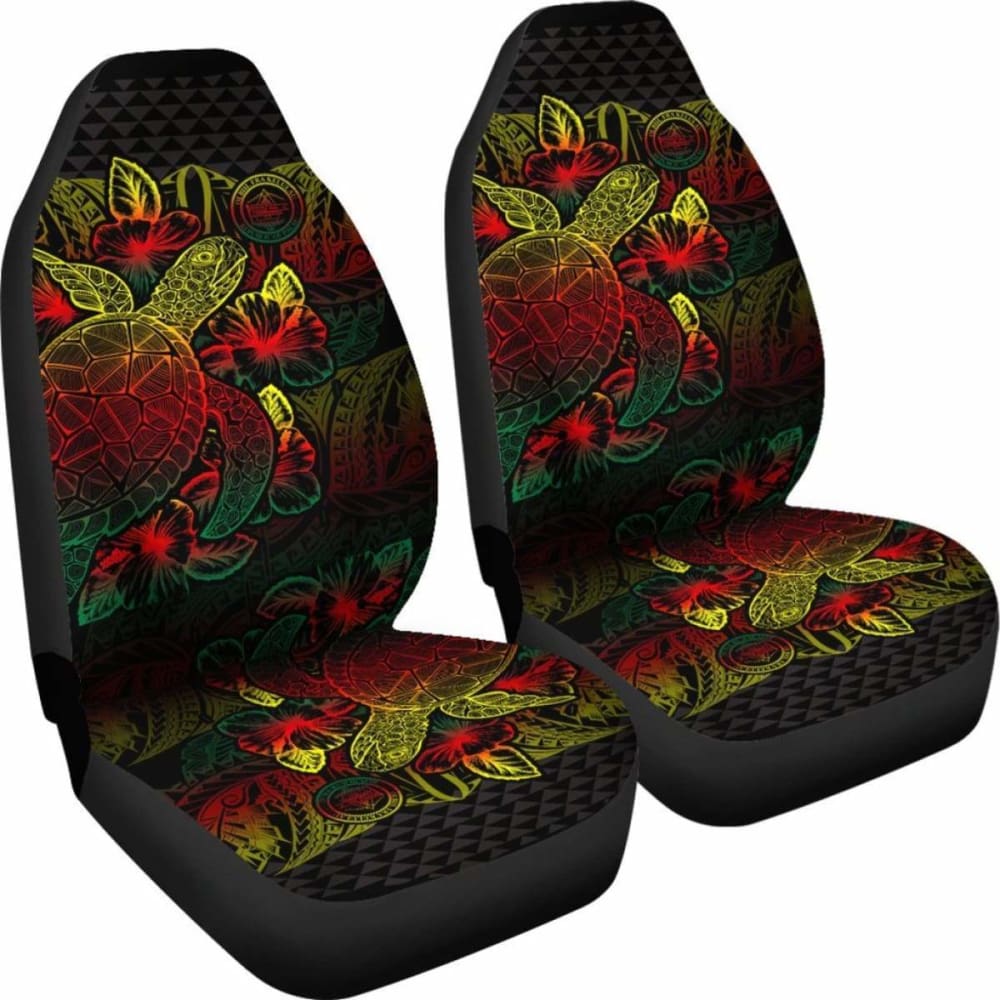Palau Car Seat Covers - Palau Seal Turtle Hibiscus Reggae - 105905 - YourCarButBetter