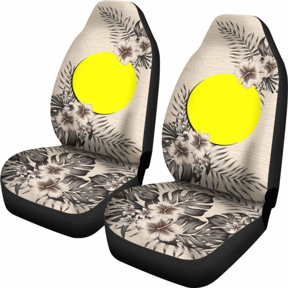 Palau Car Seat Covers The Beige Hibiscus (Set Of Two) 7 232125 - YourCarButBetter