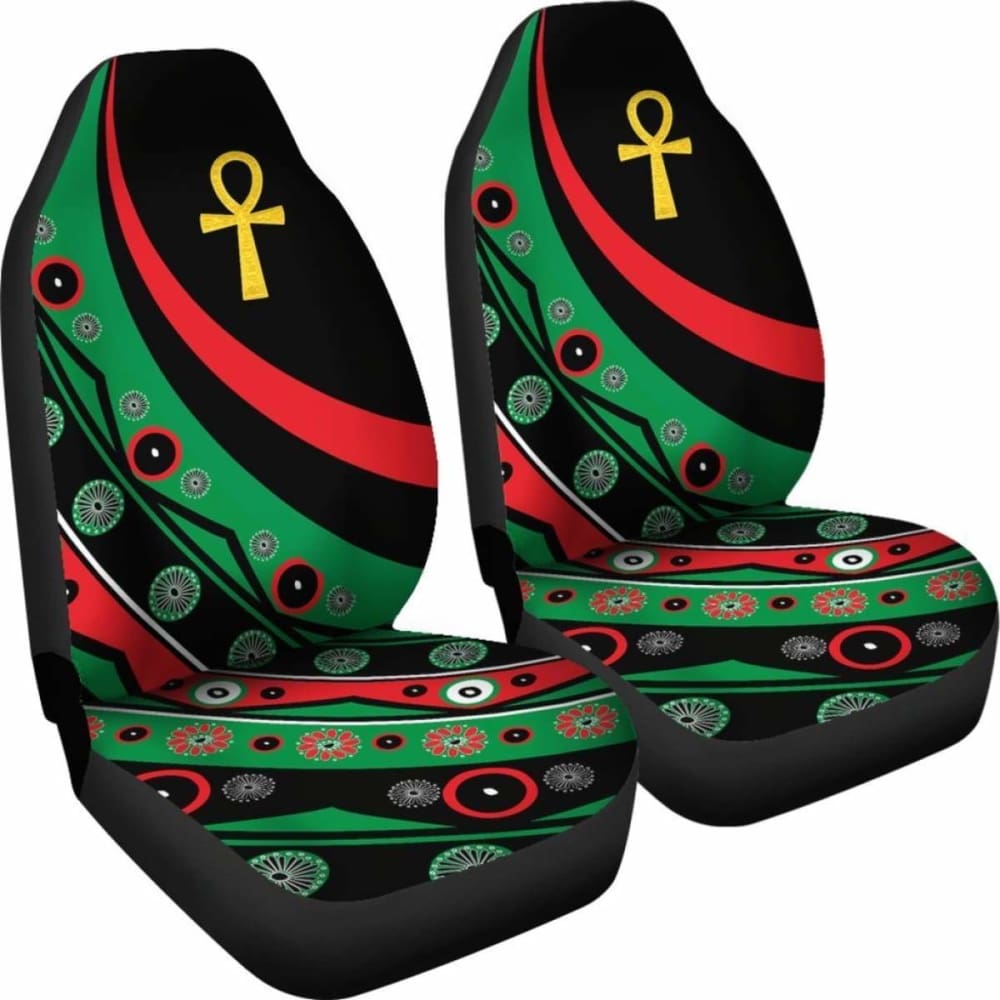 Pan African Car Seat Covers - Ankh Wirh Pan-Africanism Flag - 153908 - YourCarButBetter