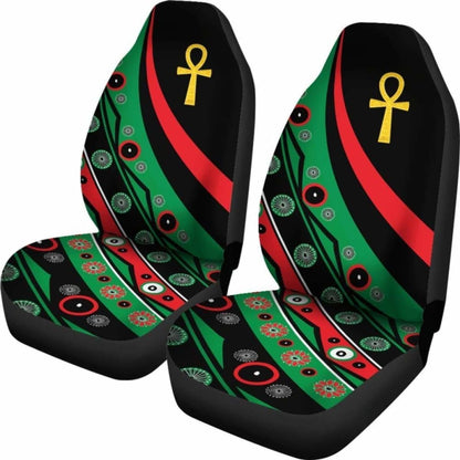 Pan African Car Seat Covers - Ankh Wirh Pan-Africanism Flag - 153908 - YourCarButBetter