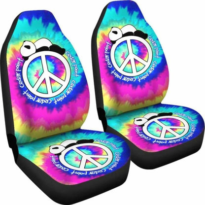 Panda Peace Tie Dye Car Seat Covers 091706