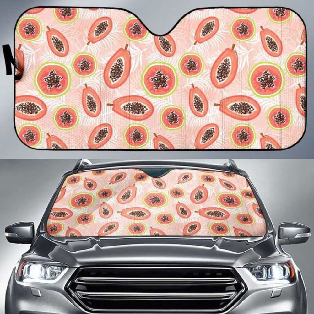 Papaya Leaves Pattern Car Auto Sun Shades 182102 - YourCarButBetter
