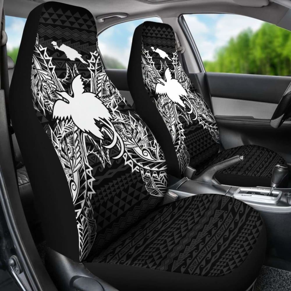 Papua New Guinea Car Seat Cover - Papua New Guinea Flag Map Black - 105905 - YourCarButBetter