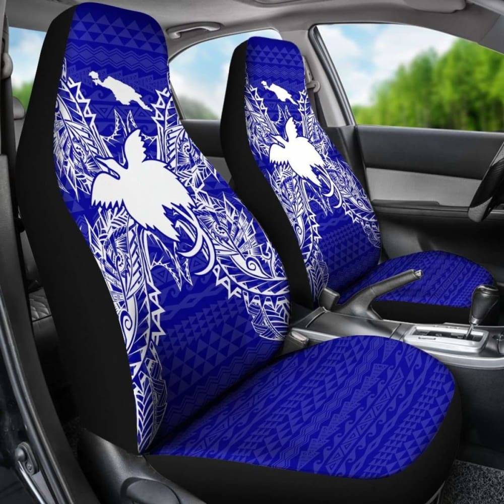 Papua New Guinea Car Seat Cover - Papua New Guinea Flag Map Blue - 105905 - YourCarButBetter
