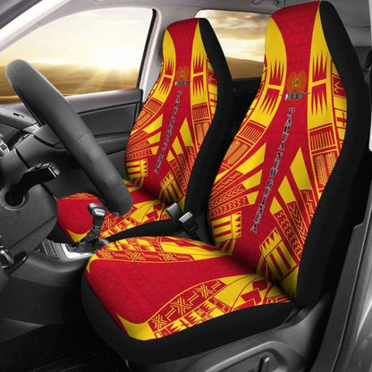Papua New Guinea Car Seat Covers - Papua New Guinea Coat Of Arms Polynesian Tattoo Flag - 9 174914 - YourCarButBetter