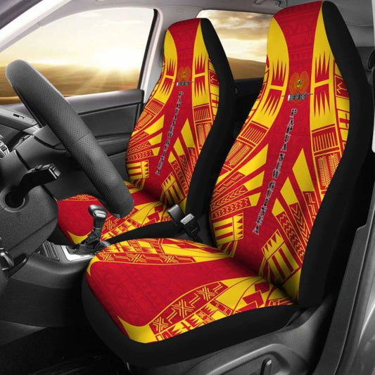 Papua New Guinea Car Seat Covers - Papua New Guinea Coat Of Arms Polynesian Tattoo Flag - 9 174914 - YourCarButBetter