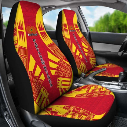 Papua New Guinea Car Seat Covers - Papua New Guinea Coat Of Arms Polynesian Tattoo Flag - 9 174914 - YourCarButBetter