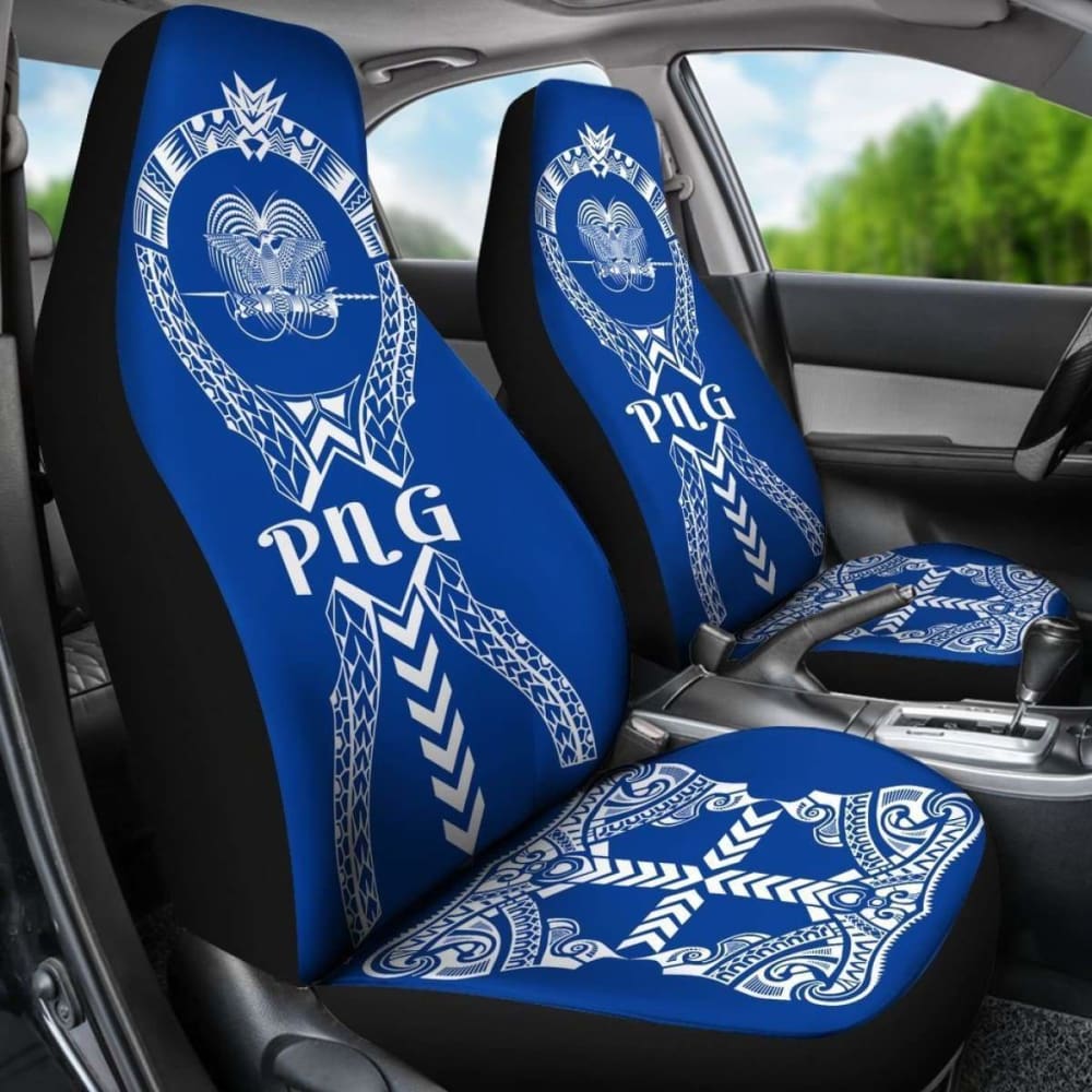 Papua New Guinea Car Seat Covers Polynesian Tribal Blue 105905 - YourCarButBetter