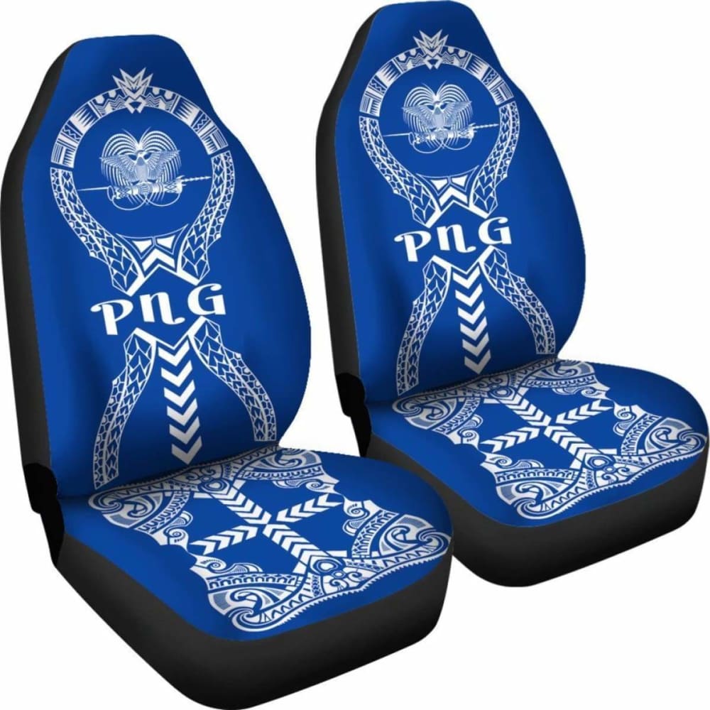Papua New Guinea Car Seat Covers Polynesian Tribal Blue 105905 - YourCarButBetter