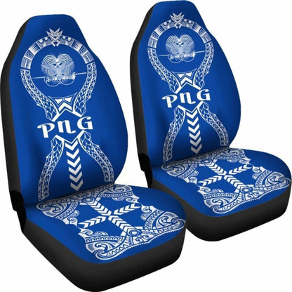 Papua New Guinea Car Seat Covers Polynesian Tribal Blue 105905 - YourCarButBetter