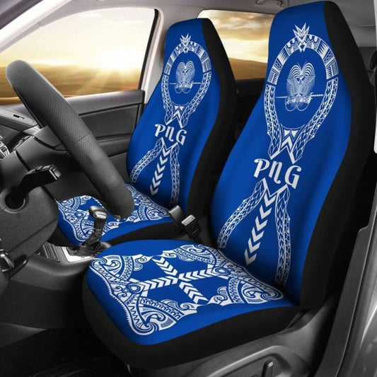 Papua New Guinea Car Seat Covers Polynesian Tribal Blue 105905 - YourCarButBetter