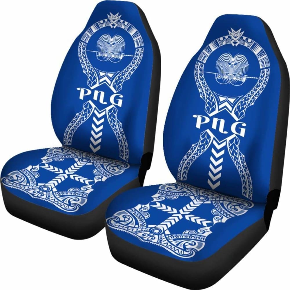 Papua New Guinea Car Seat Covers Polynesian Tribal Blue 105905 - YourCarButBetter