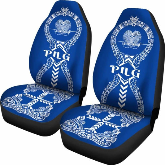 Papua New Guinea Car Seat Covers Polynesian Tribal Blue 105905 - YourCarButBetter