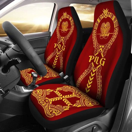 Papua New Guinea Car Seat Covers Polynesian Tribal Luxury 105905 - YourCarButBetter