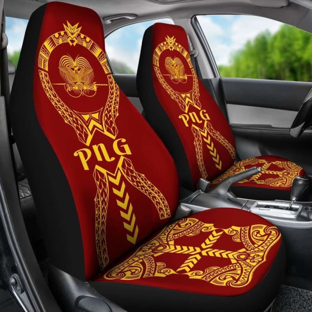 Papua New Guinea Car Seat Covers Polynesian Tribal Luxury 105905 - YourCarButBetter