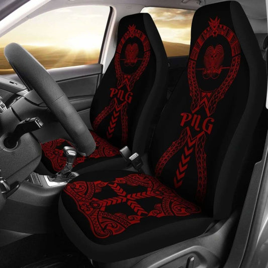 Papua New Guinea Car Seat Covers Polynesian Tribal Red 105905 - YourCarButBetter