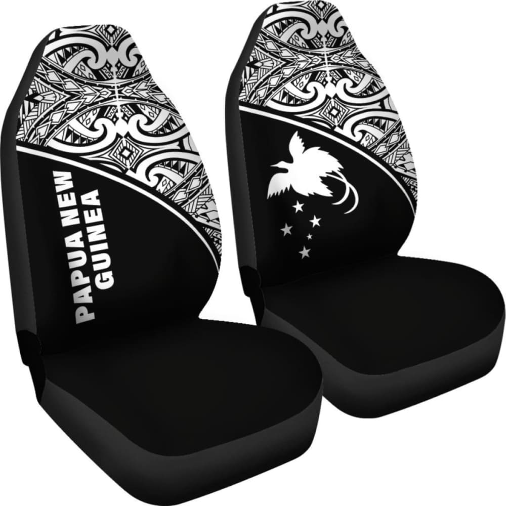 Papua New Guinea Polynesian Car Seat Covers - Black Curve - 105905 - YourCarButBetter