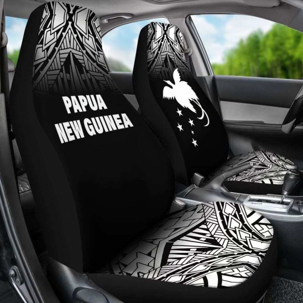 Papua New Guinea Polynesian Car Seat Covers - Black Fog - 105905 - YourCarButBetter