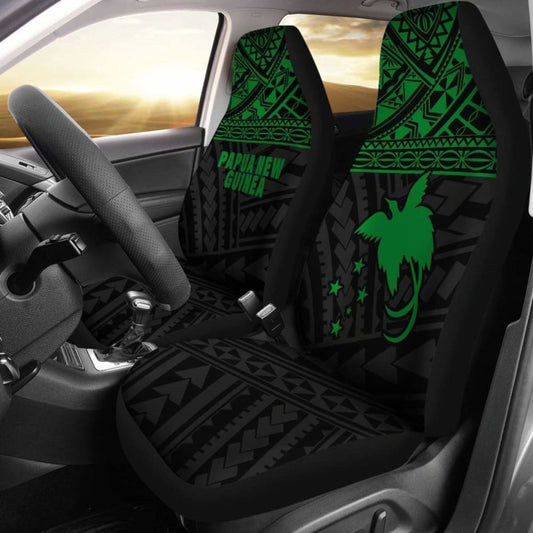 Papua New Guinea Polynesian Car Seat Covers Green - 105905 - YourCarButBetter