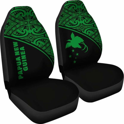 Papua New Guinea Polynesian Car Seat Covers - Green Curve - 105905 - YourCarButBetter