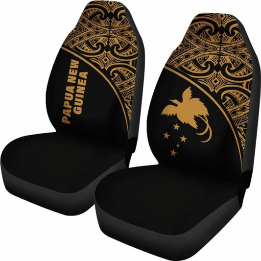 Papua New Guinea Polynesian Car Seat Covers - Yellow Curve - 105905 - YourCarButBetter
