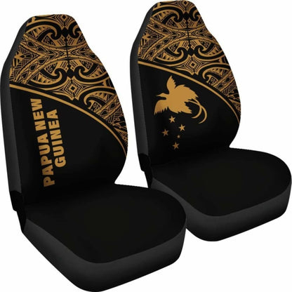 Papua New Guinea Polynesian Car Seat Covers - Yellow Curve - 105905 - YourCarButBetter