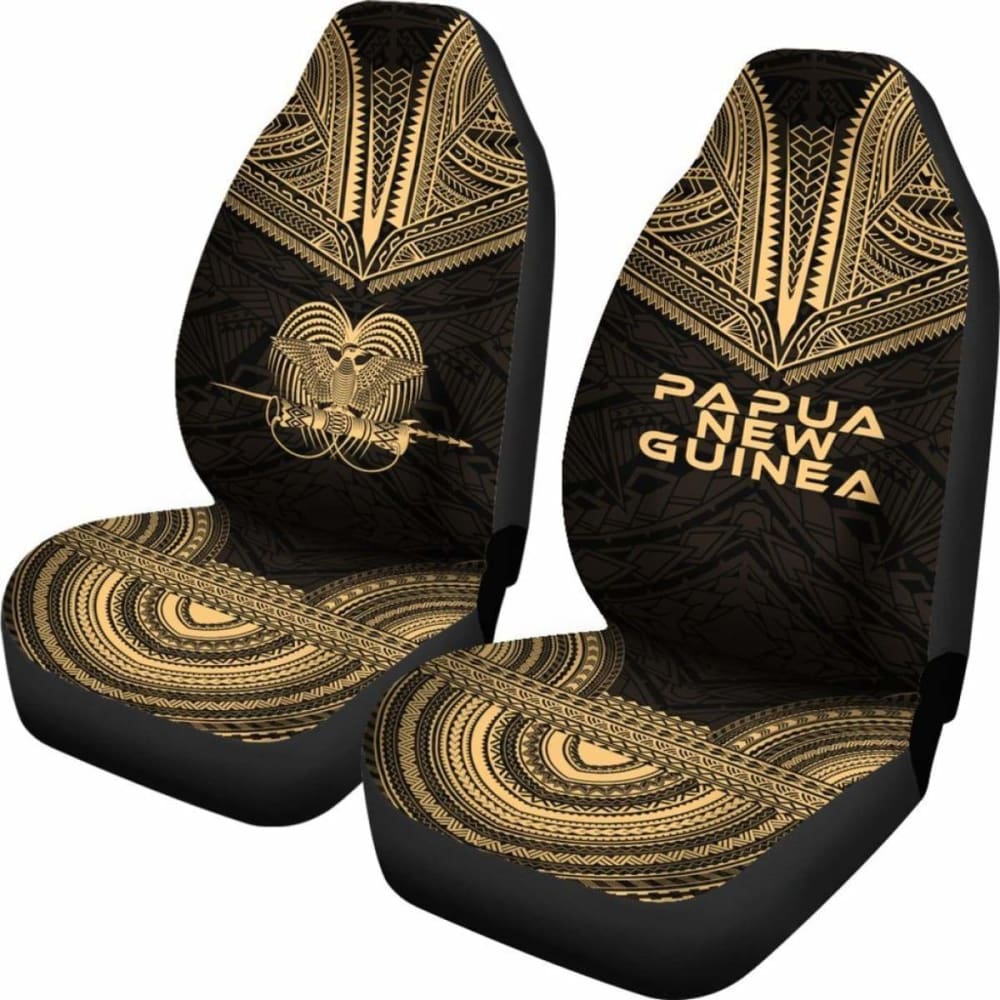 Papua New Guinea Polynesian Chief Car Seat Cover Gold Version 105905 - YourCarButBetter