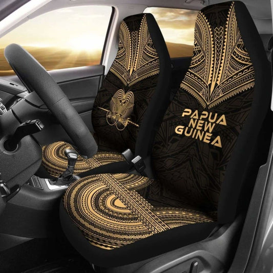 Papua New Guinea Polynesian Chief Car Seat Cover Gold Version 105905 - YourCarButBetter