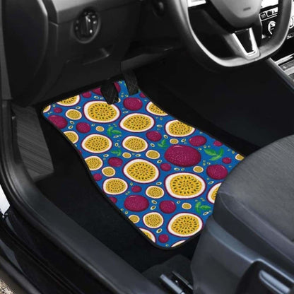 Passion Fruit Blue Background Front And Back Car Mats 174914 - YourCarButBetter