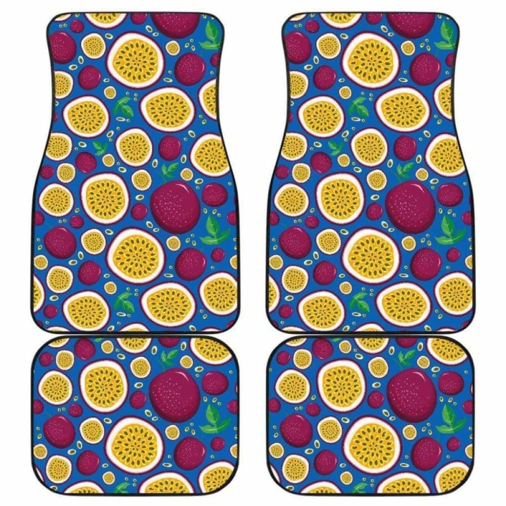 Passion Fruit Blue Background Front And Back Car Mats 174914 - YourCarButBetter