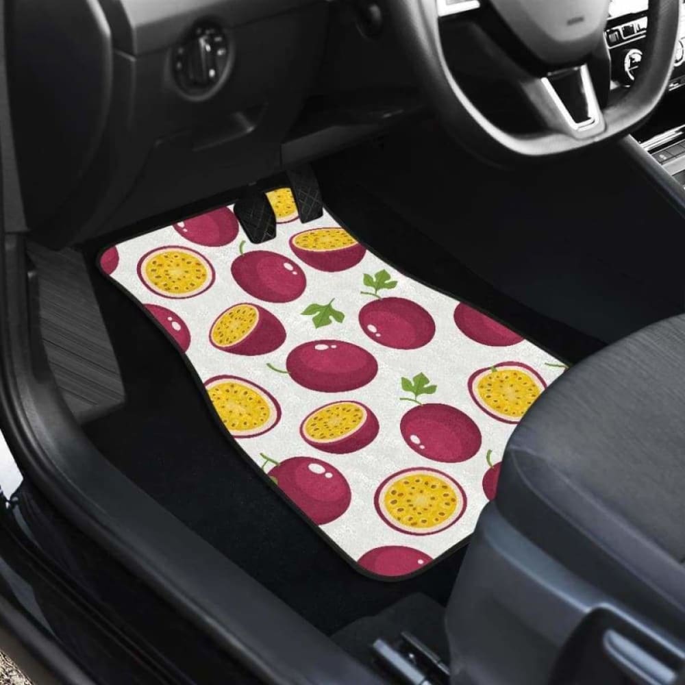 Passion Fruit Design Pattern Front And Back Car Mats 174914 - YourCarButBetter
