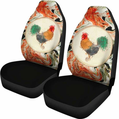 Pastel Chicken Custom Car Seat Covers 181703 - YourCarButBetter