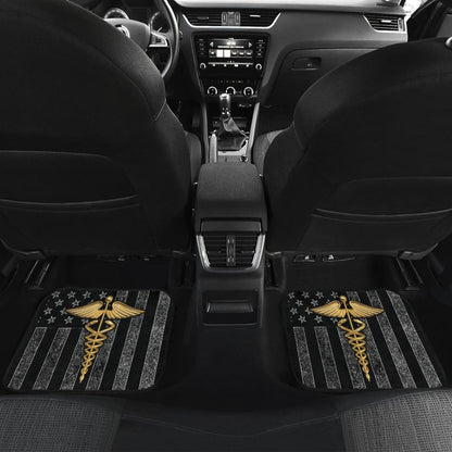 Patriot Nurse Thin Grey Line American Flag Car Floor Mats 211804 - YourCarButBetter