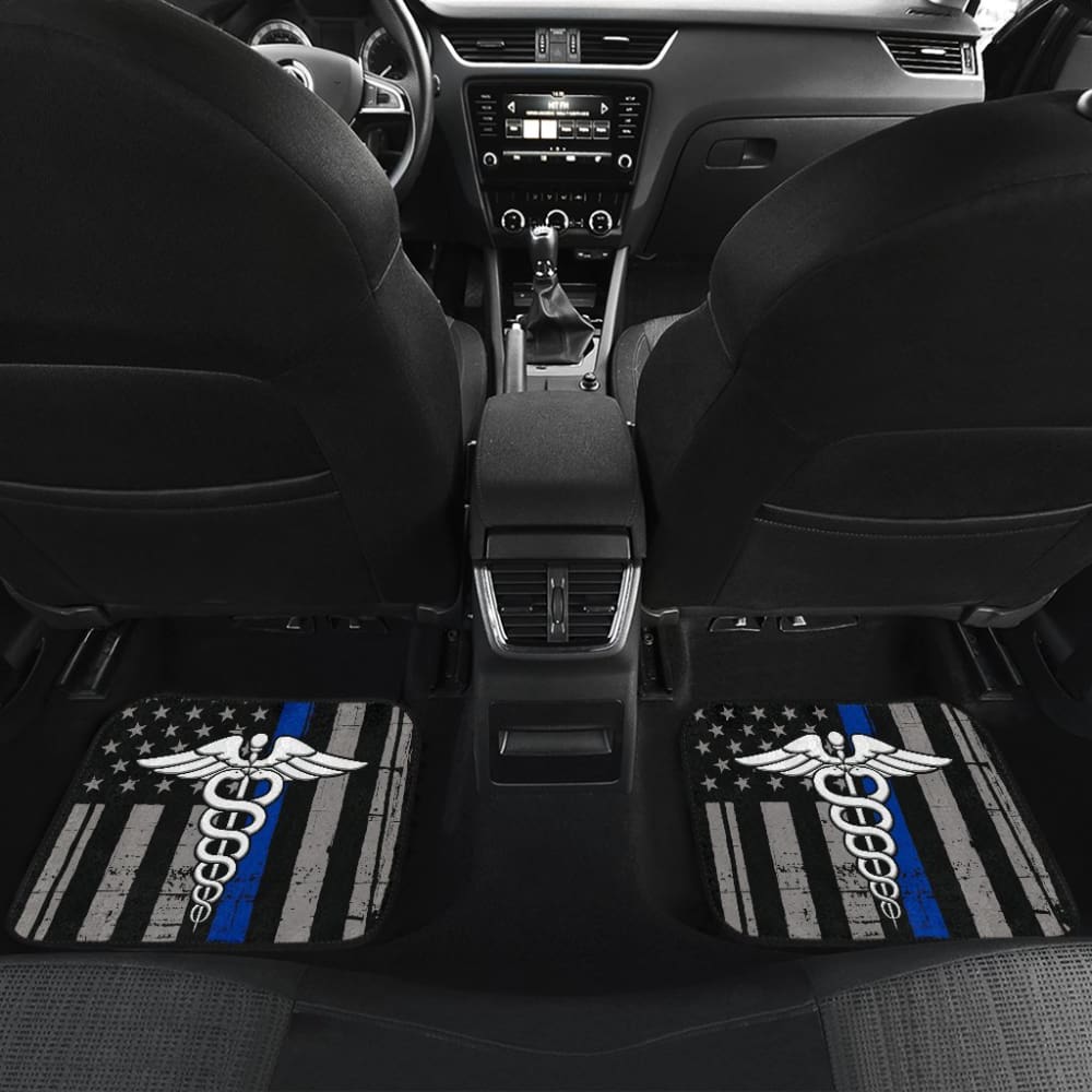 Patriot Nurse Thin Red Line US Flag Car Floor Mats 211804 - YourCarButBetter