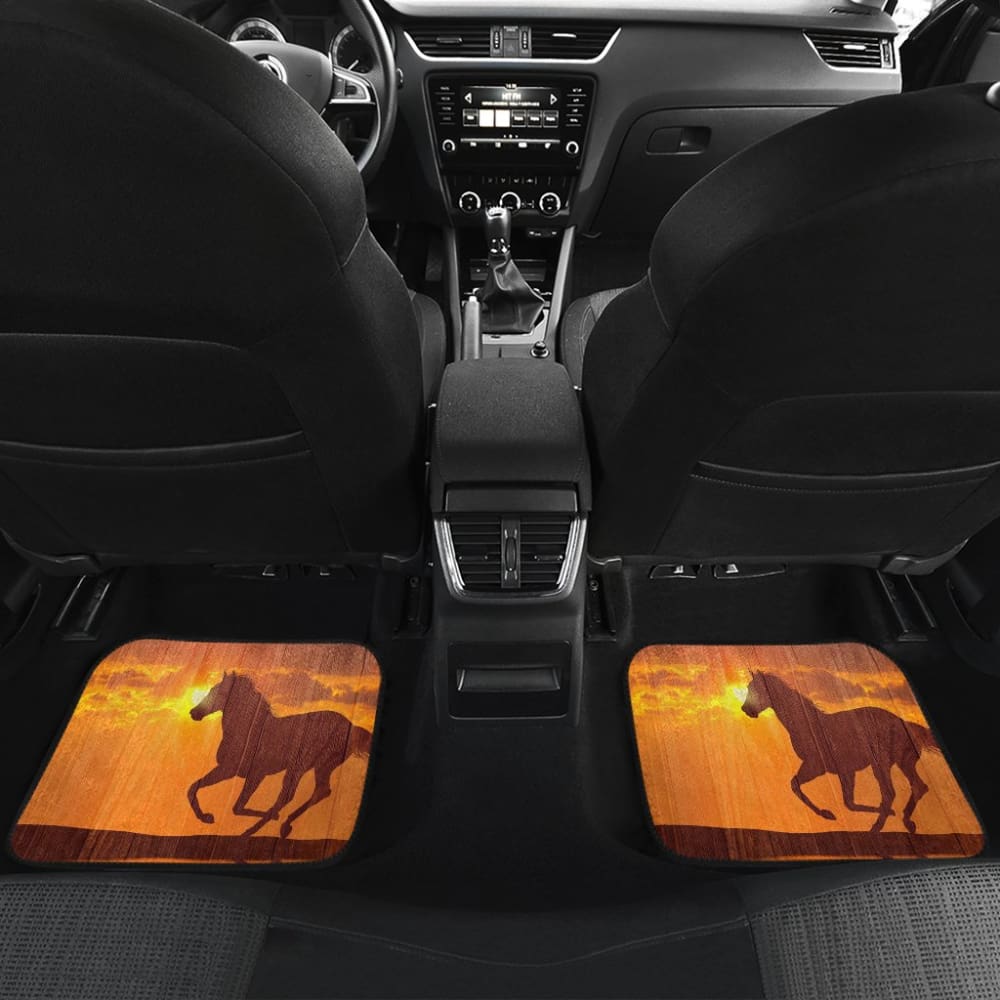 Patriotic Horse American Flag Silhouette Horse Car Floor Mats 212701 - YourCarButBetter
