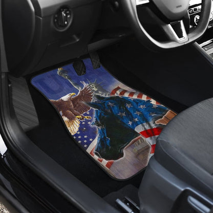 Patriotic Horse American Flag Silhouette Horse Car Floor Mats 212701 - YourCarButBetter