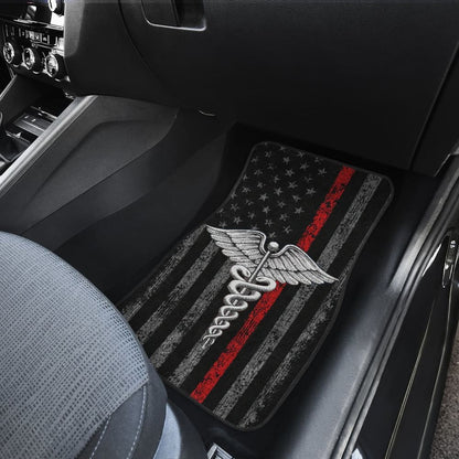 Patriotic Nurse Thin Line Themed Car Floor Mats 211804 - YourCarButBetter